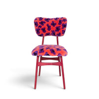 Butterfly Chair Pink Leopard Tufting Wool