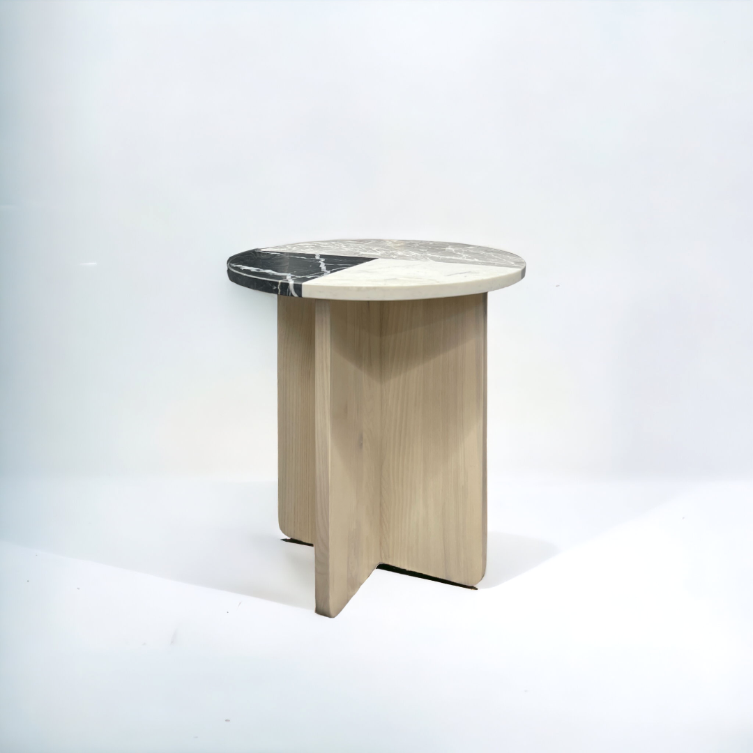 サイドテーブルΦ40cm|大理石・ウッドレッグ|Marble Side table – ENTown サイドテーブルΦ40cm|大理石・ウッドレッグ|Marble Side table – ENTown