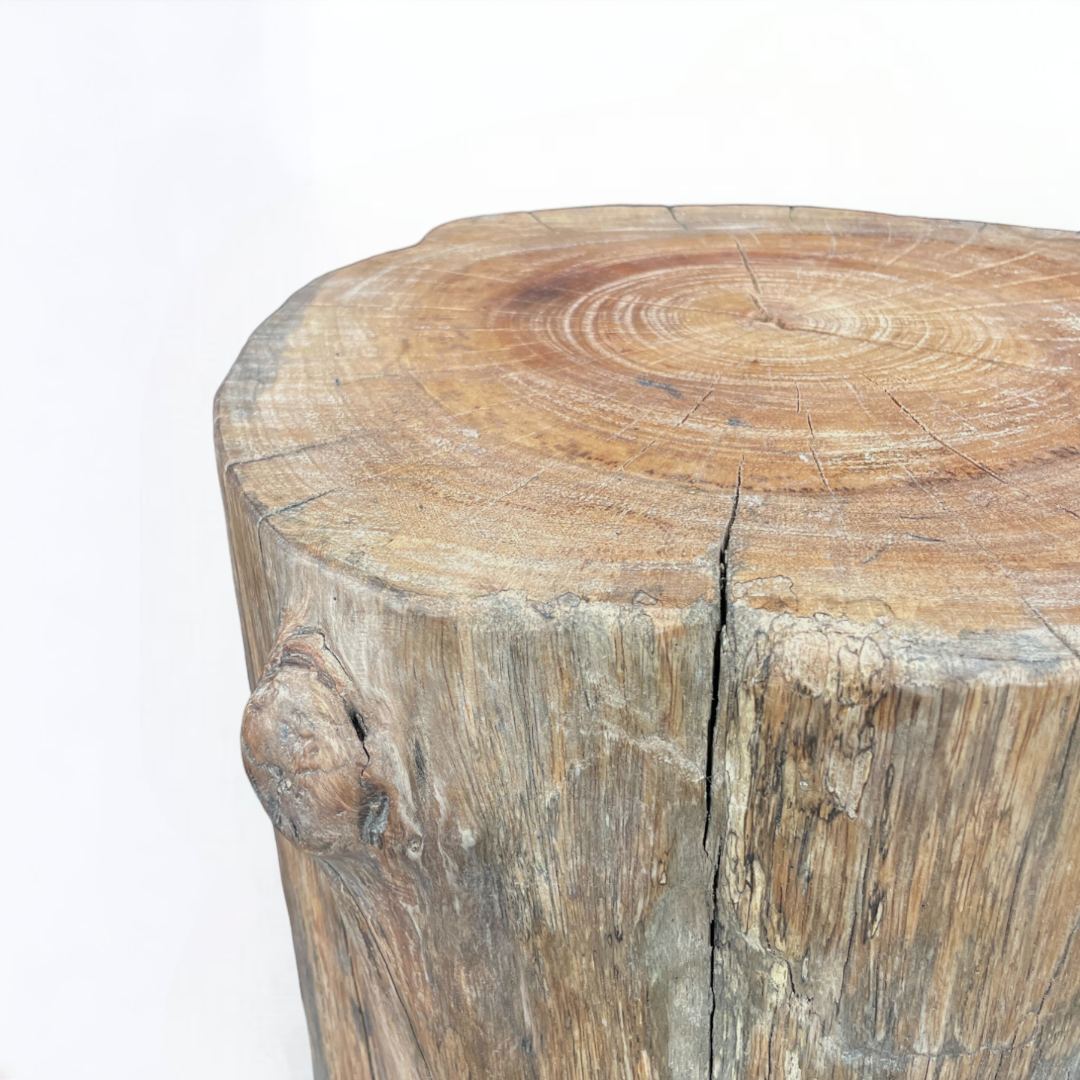 スツール・サイドテーブル｜チーク無垢材｜RUSTIC LOG STOOL/TABLE