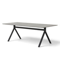 FIBER CONCRETE TABLE 220|BLACK STEEL BASE