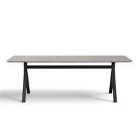 FIBER CONCRETE TABLE 220|BLACK STEEL BASE