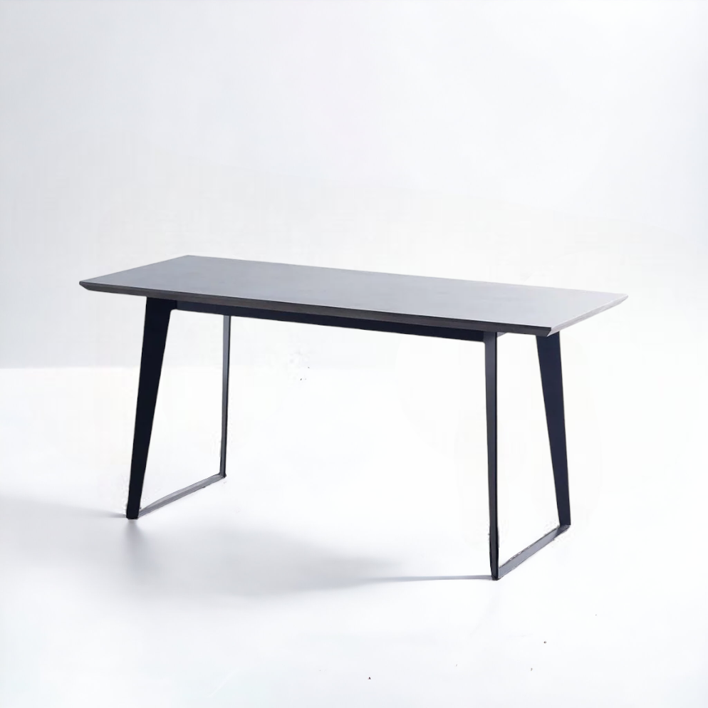 デスク160cm｜モルタルコンクリート・ブラックスチールレッグ