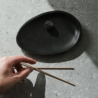 Abalone shell black incense set