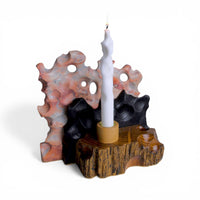 Pink Dream – Repurposed Wood Candle Holder
