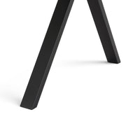 SMOKED OAK TABLE 220|BLACK STEEL BASE