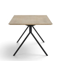 SMOKED OAK TABLE 220|BLACK STEEL BASE