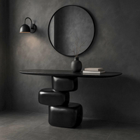 STONE CONSOLE TABLE BLACK