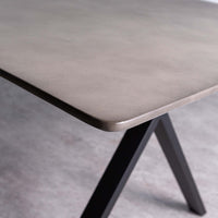 FIBER CONCRETE TABLE 220|BLACK STEEL BASE