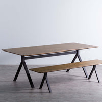 SMOKED OAK DINING TABLE