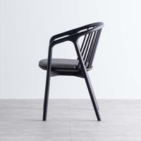 BLACK WOOD CUSHION CHAIR