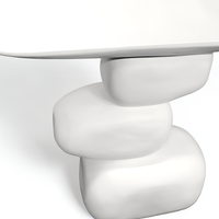 STONE CONSOLE TABLE WHITE