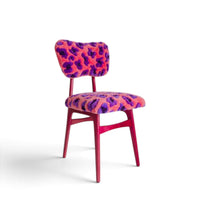 Butterfly Chair Pink Leopard Tufting Wool