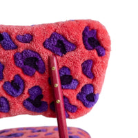 Butterfly Chair Pink Leopard Tufting Wool