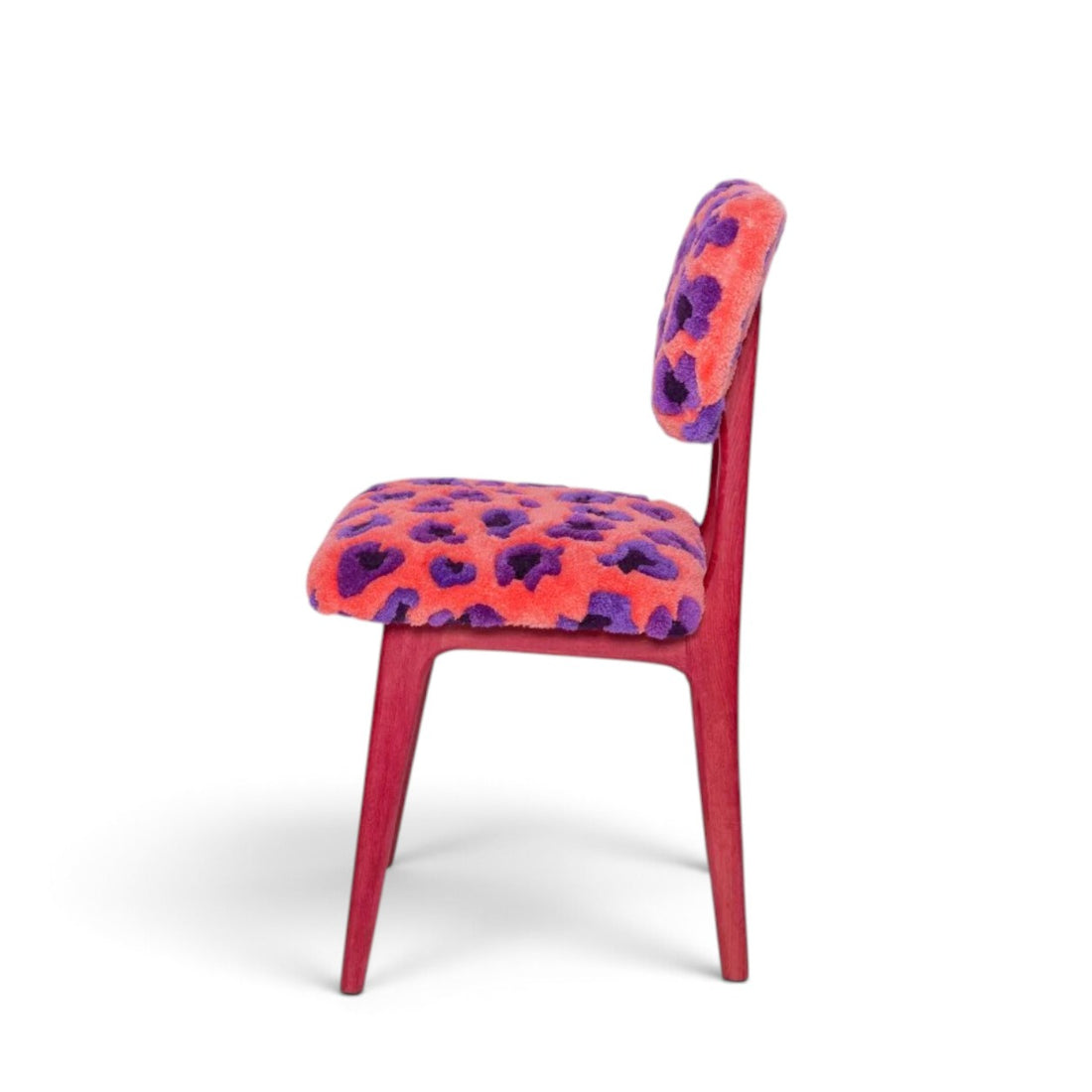 Butterfly Chair Pink Leopard Tufting Wool