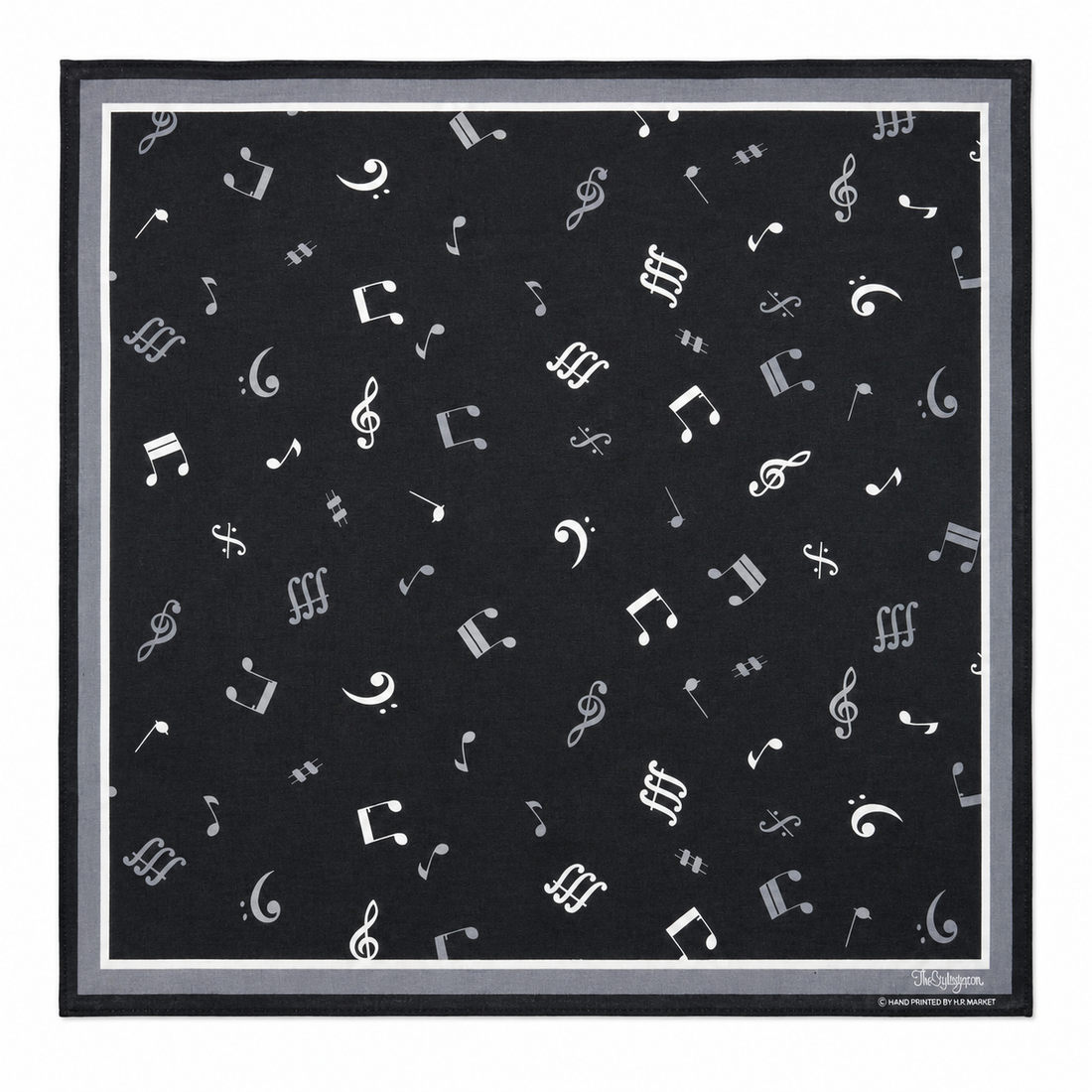 Music Note Bandana Black｜The Stylist Japan