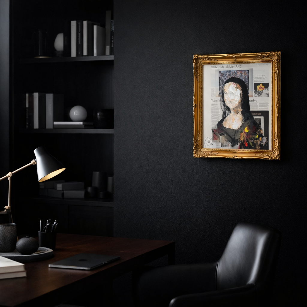 UNTITLED Portrait work (Mona Lisa) contemporary painting art