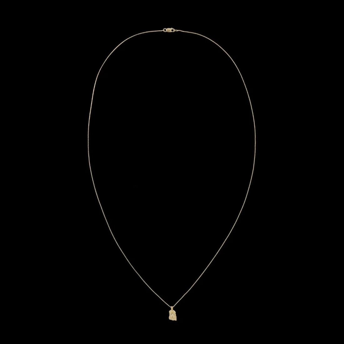 -JESUS 18K GOLD PENDANT- (DIAMOND EYES)