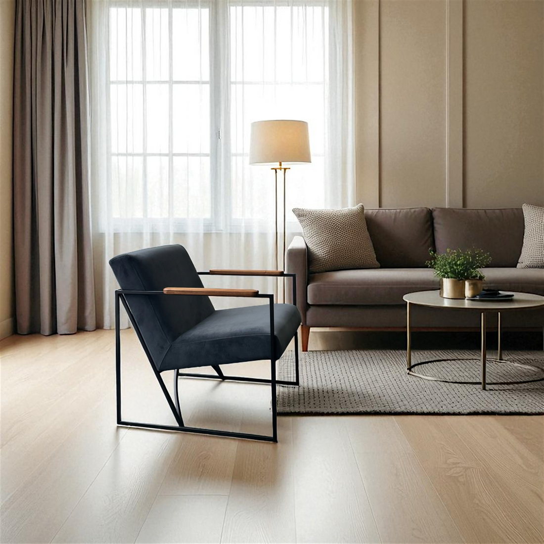 ラウンジチェア|ベルベット調・ブラックフレーム|LOUNGE CHAIR – ENTown ラウンジチェア|ベルベット調・ブラックフレーム|LOUNGE CHAIR – ENTown