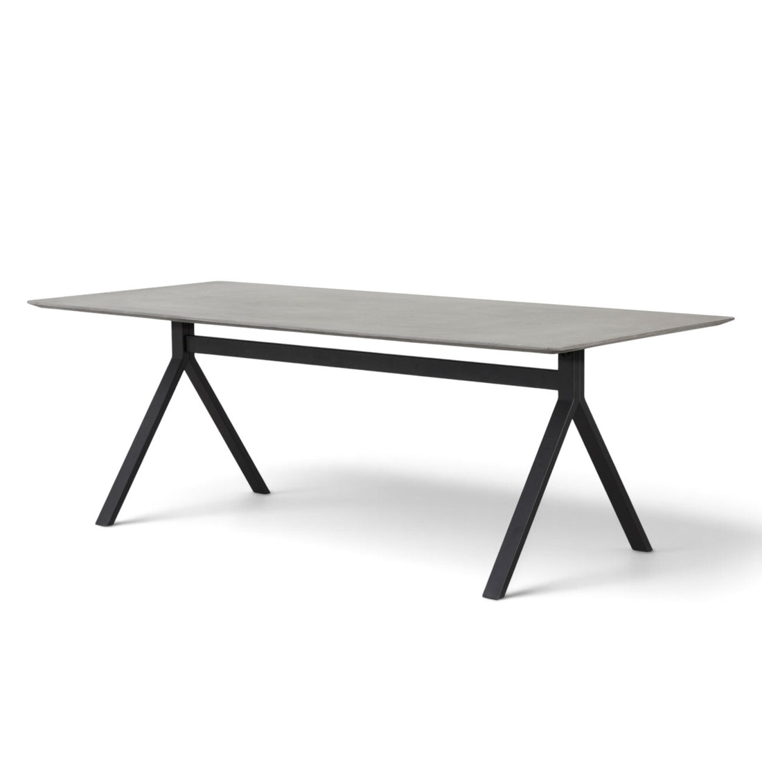 FIBER CONCRETE TABLE 220｜BLACK STEEL BASE