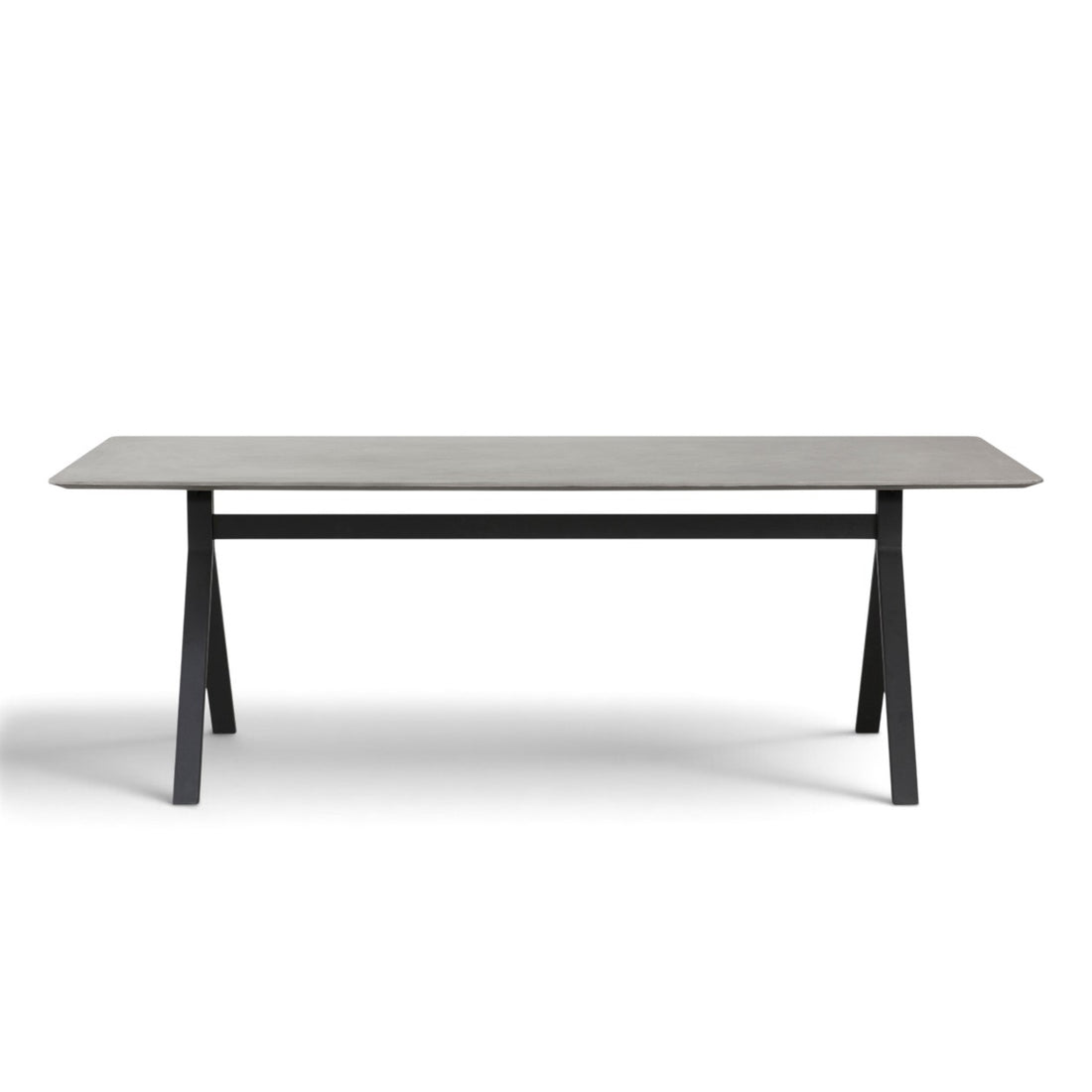 FIBER CONCRETE TABLE 220｜BLACK STEEL BASE