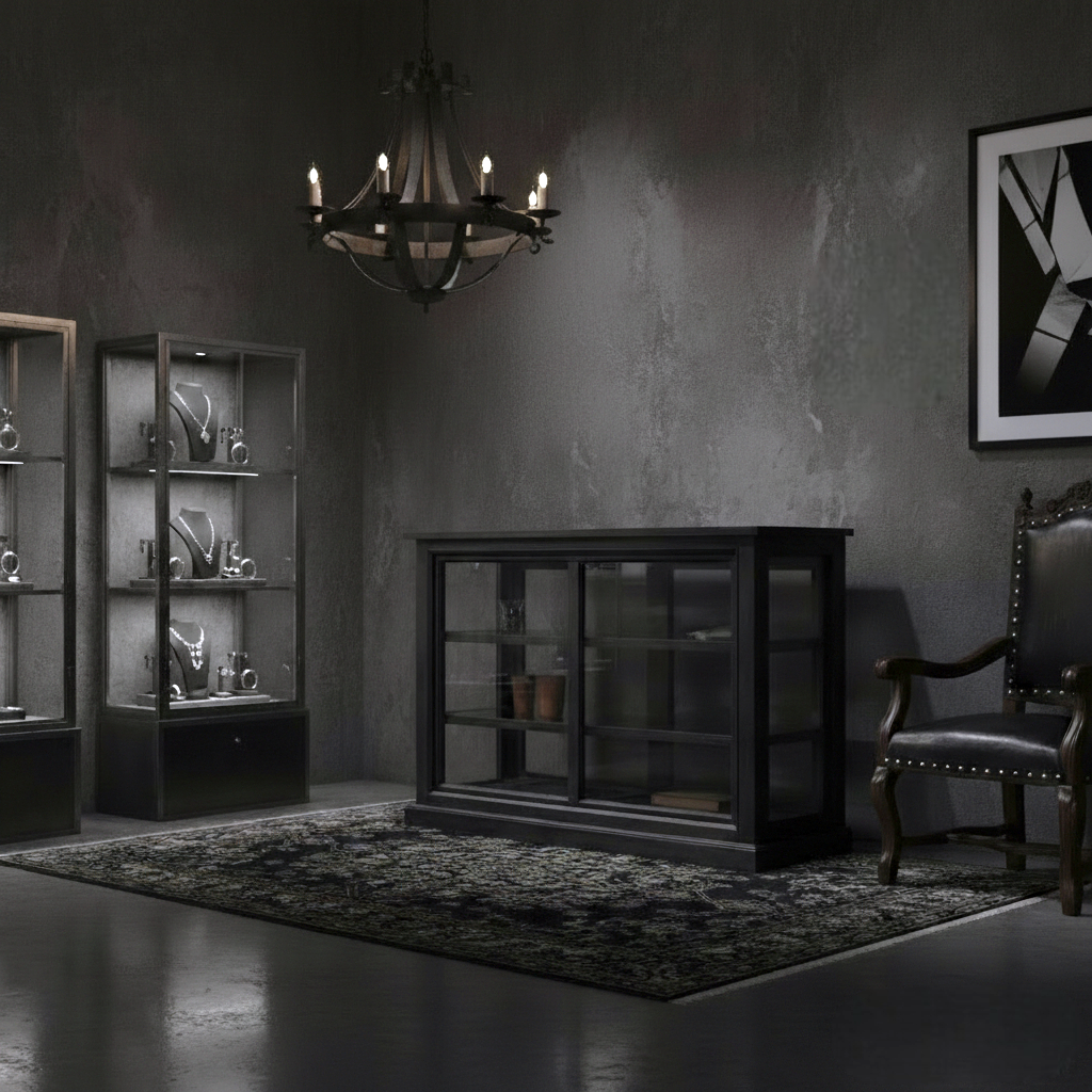 OBSIDIAN GLASS CABINET