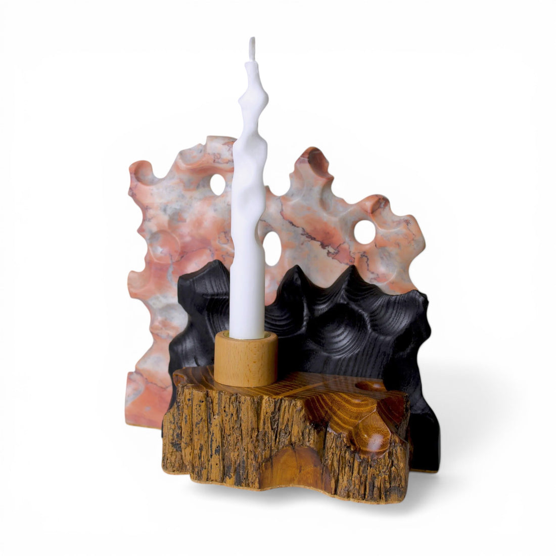 Pink Dream – Repurposed Wood Candle Holder