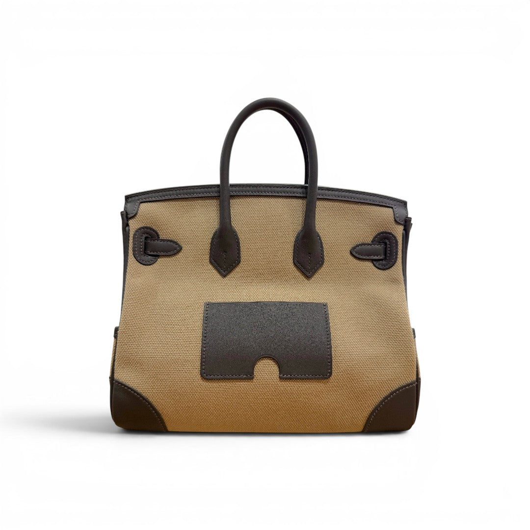 HERMÈS エルメス バーキン 25 カーゴ ムース (19) エコルセ (4C) トワルゴエラン スイフト シルバー金具 K刻印