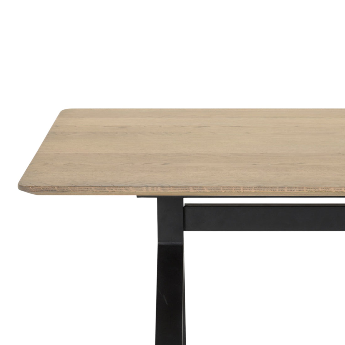 SMOKED OAK TABLE 220｜BLACK STEEL BASE