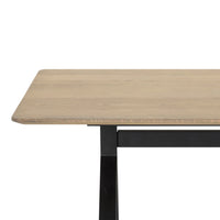 SMOKED OAK TABLE 220｜BLACK STEEL BASE