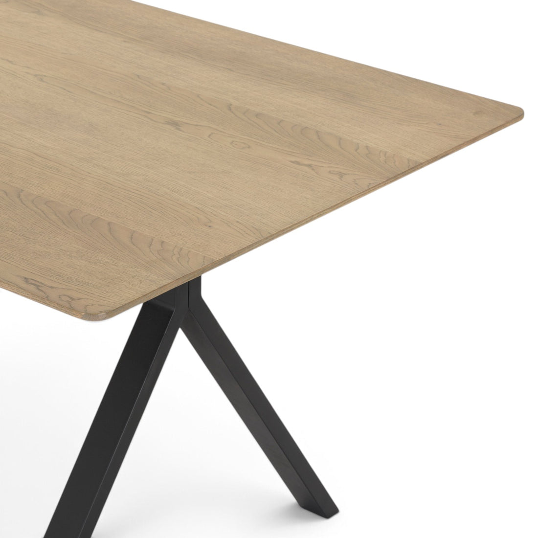 SMOKED OAK TABLE 220｜BLACK STEEL BASE