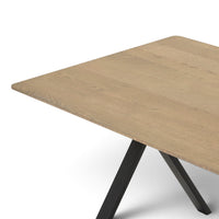 SMOKED OAK TABLE 220｜BLACK STEEL BASE