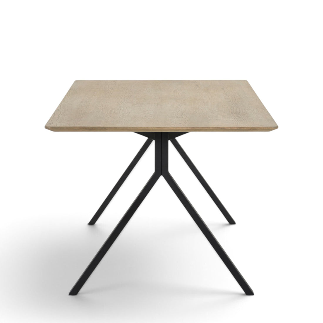 SMOKED OAK TABLE 220｜BLACK STEEL BASE