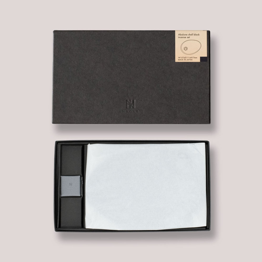 Abalone shell black incense set