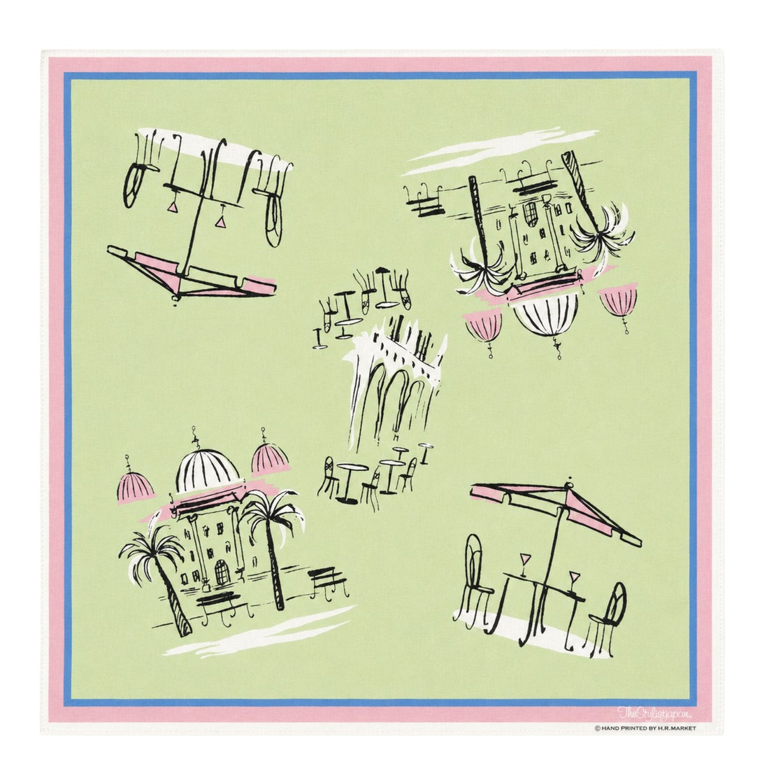Café Sketch Bandana Light Green｜The Stylist Japan