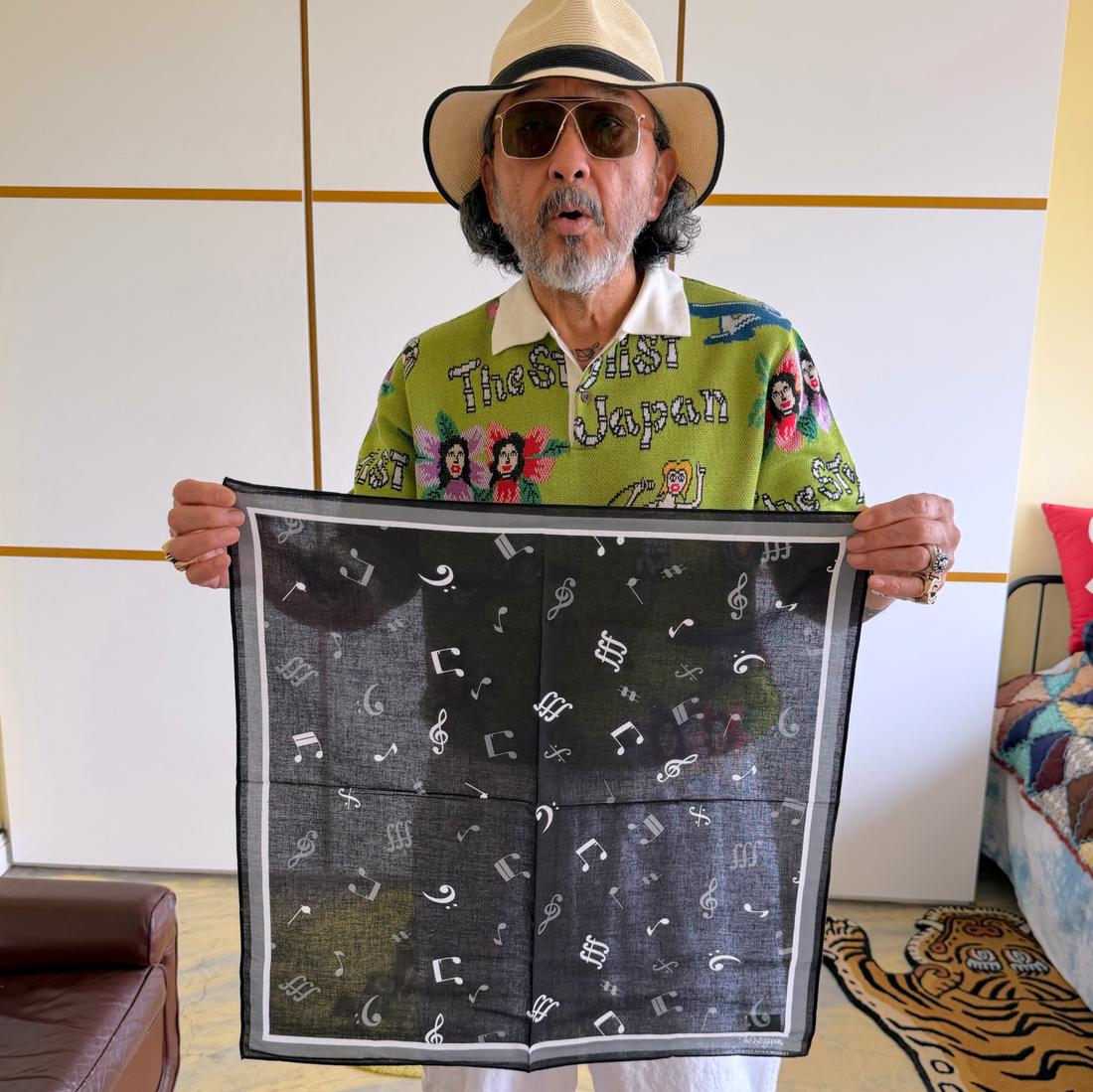 Music Note Bandana Black｜The Stylist Japan