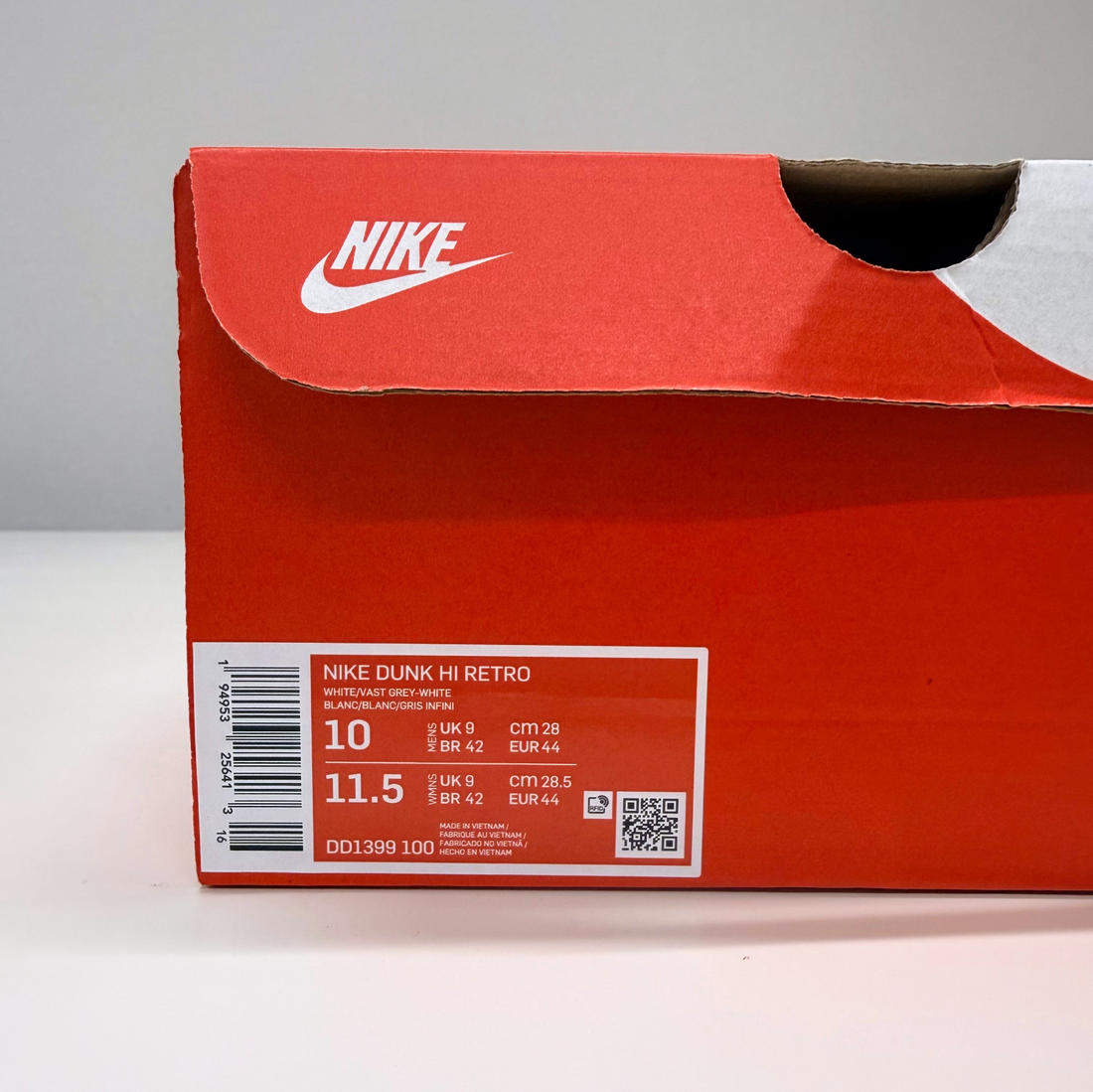 NIKE Dunk High Retro “White / Vast Grey” 28.0cm｜OKUBO MEGANE