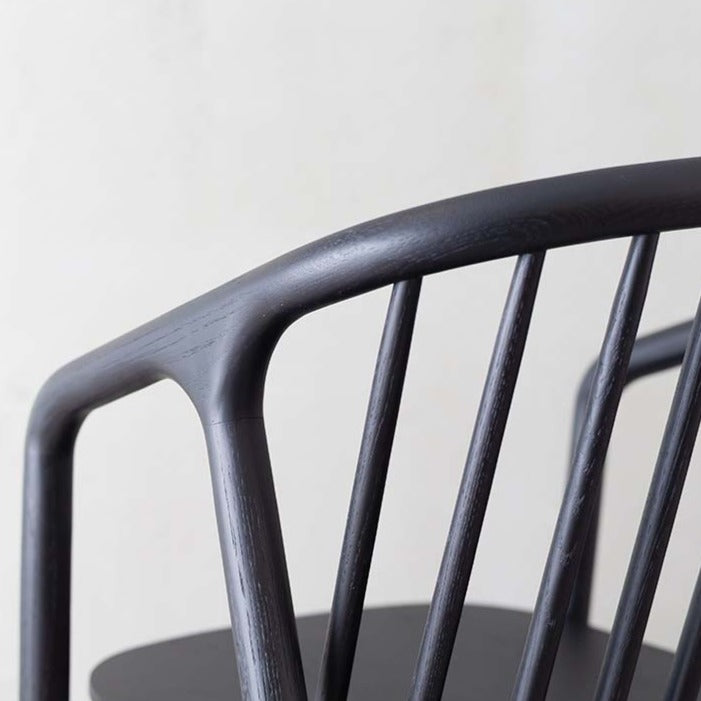 ウッド チェア ブラック クッション付き_06