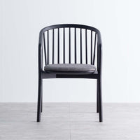 BLACK WOOD CUSHION CHAIR