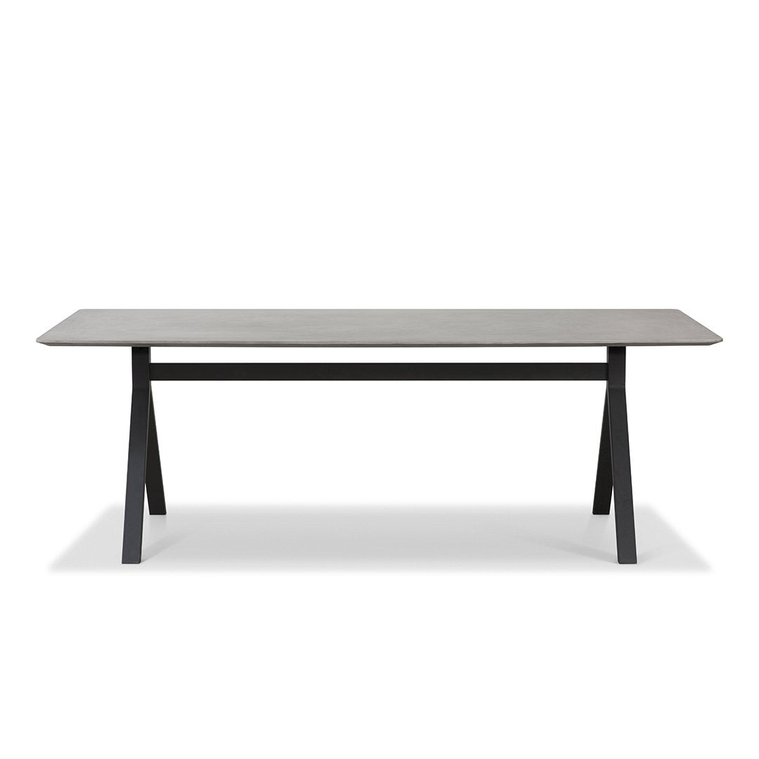 FIBER CONCRETE TABLE 220｜BLACK STEEL BASE