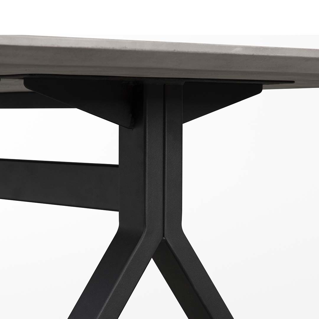 FIBER CONCRETE TABLE 220｜BLACK STEEL BASE